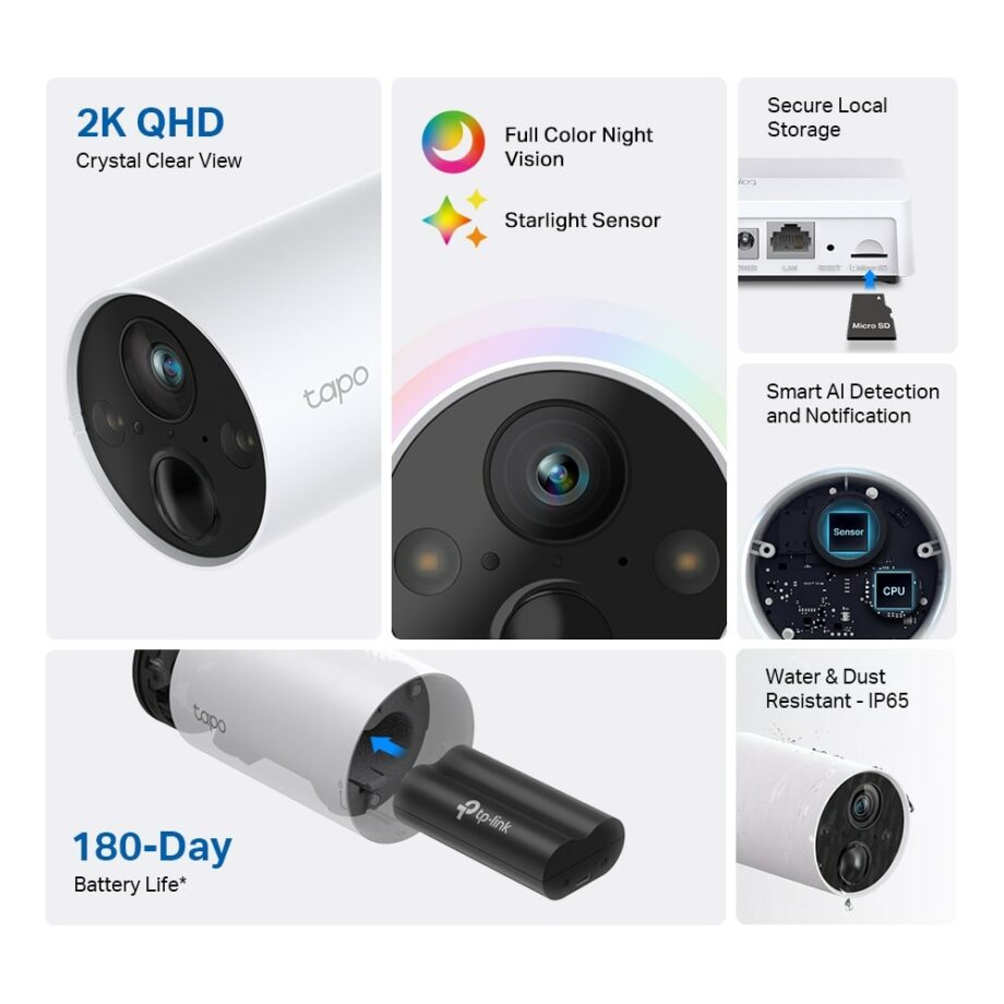 TP-Link Tapo C420S2 2K Wire-Free 2-Camera Security System