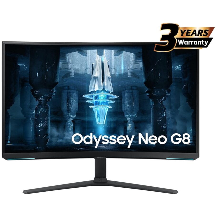 Samsung Odyssey Neo G8 32" 4K UHD HDMI 2.1, VA Quantum Matrix Mini-Led, 240Hz, 1ms(GTG), HDR 2000, 99% sRGB, FreeSync w/ Core Sync & Ergonomic Stand Curved Gaming Monitor