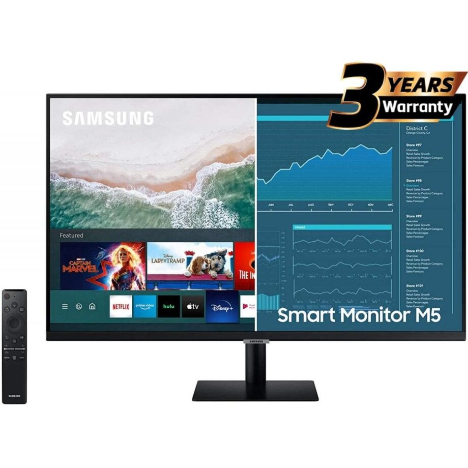 Samsung M5 (BM500) 32" FHD HDR10 1B Colors & USB Ports with Netflix, YouTube & Apple TV Streaming Smart Monitor - Black