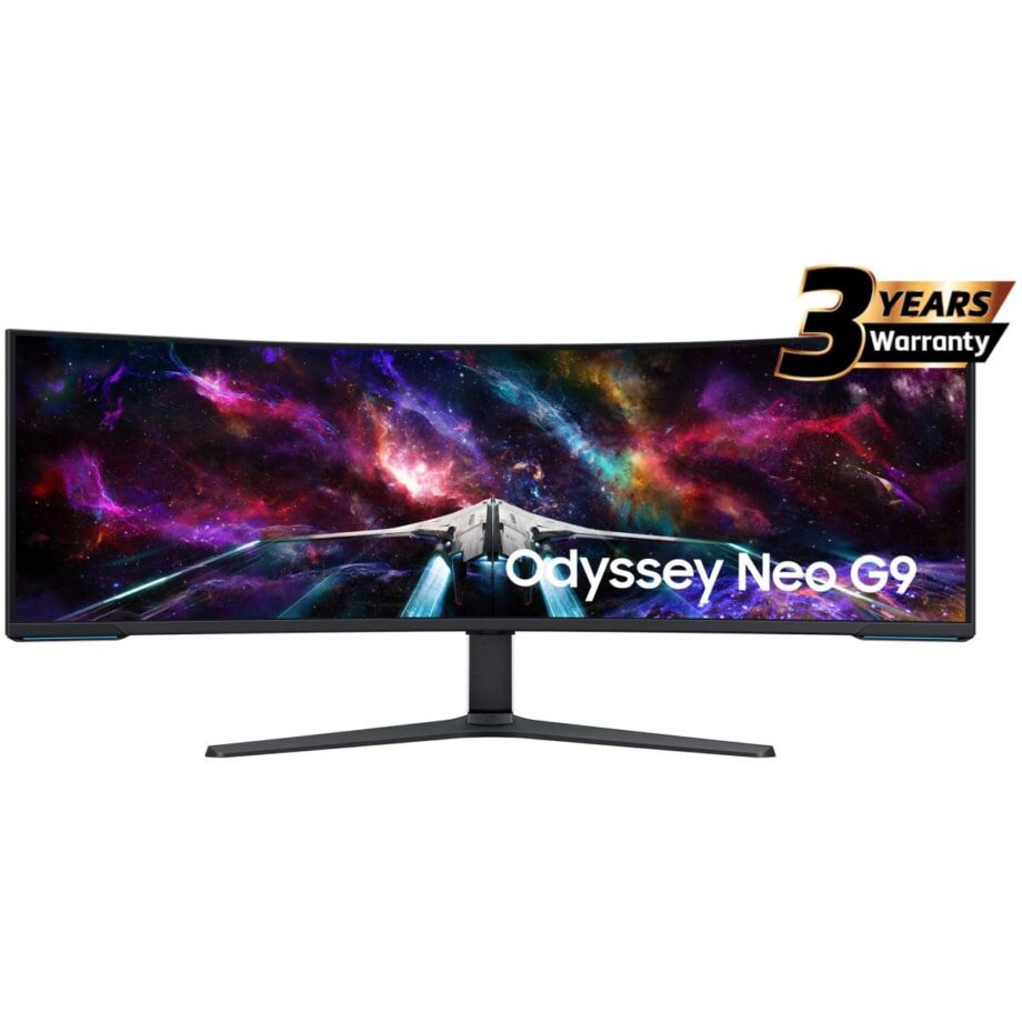 Samsung Odyssey Neo G9 57" DUHD (Dual 4K) VA Quantum Matrix Mini-Led, 240Hz, 1ms(GTG), HDR 1000, 95% DCI Coverage Color, FreeSync Premium Pro, w/ Ergonomic Stand, CoreSync, Core Lighting+ & KVM Switch Curved Gaming Monitor