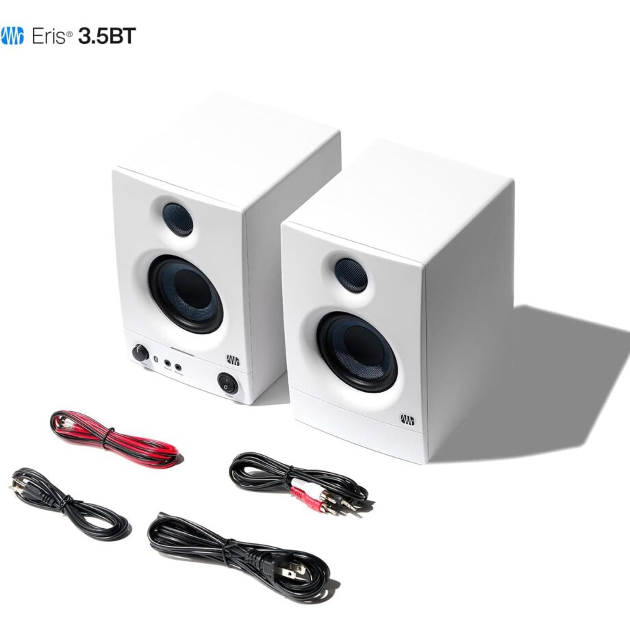 PreSonus Eris 3.5BT Gen 2 2024 Studio Powered Active Monitor Speakers - White (Pre-Order)