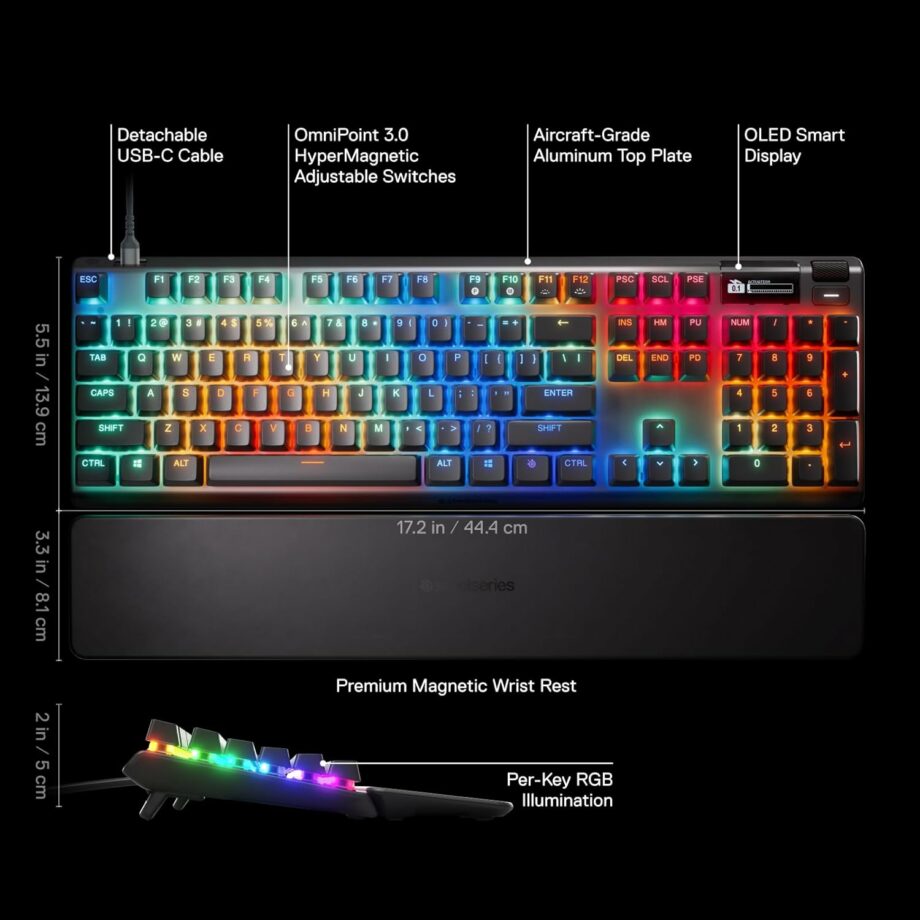 SteelSeries Apex Pro Gen 3 (2025) OmniPoint 3.0 HyperMagnetic Switches Gaming Keyboard (Pre-Order)