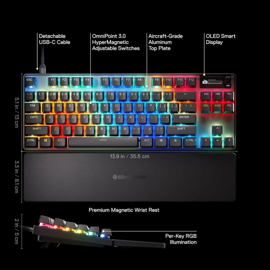 SteelSeries Apex Pro TKL Gen 3 (2025) OmniPoint 3.0 HyperMagnetic Switches Gaming Keyboard (Pre-Order)