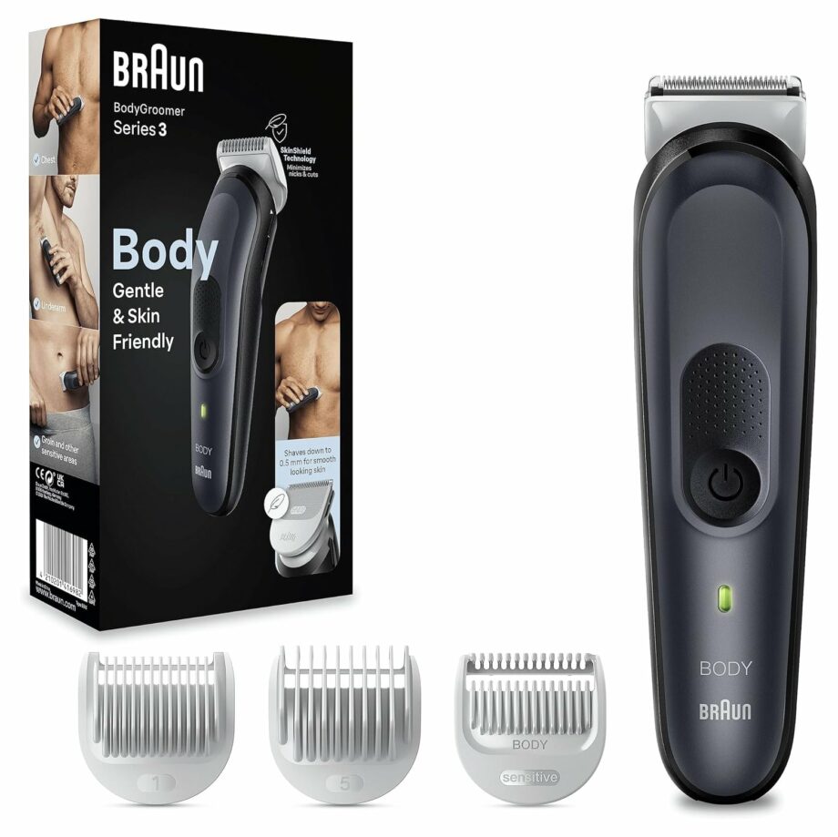 Braun Body Groomer 3 100% Waterproof Manscaping Tool For Men With SkinShield Technology