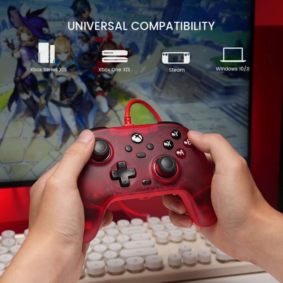 GameSir T7 Wired Controller with Hall Effect Joysticks - Red