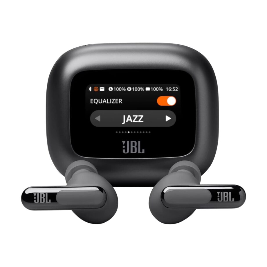 JBL Live Beam 3 True Wireless Noise-Cancelling Closed-Stick Earbuds - Black