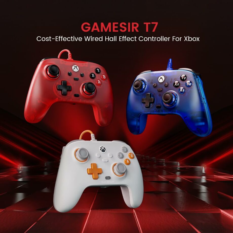 GameSir T7 Wired Controller with Hall Effect Joysticks - Red