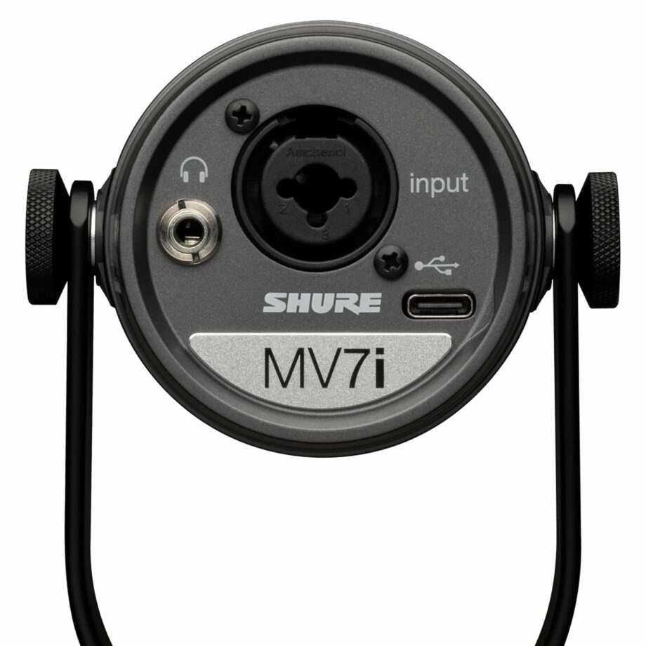 Shure MV7i with Built-in Audio Interface with 2 Channels, XLR and 1/4", USB-C Smart Microphone (Pre-Order)