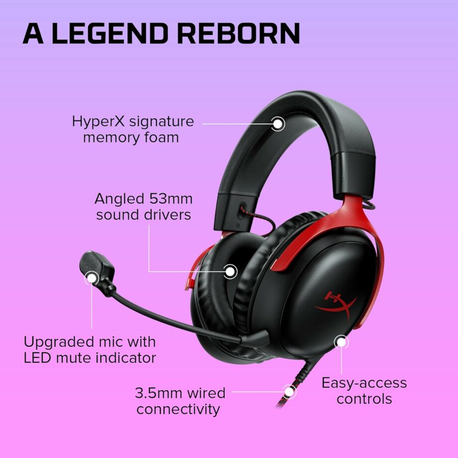 HyperX Cloud III Wired Gaming Headset for PC, PS5, Xbox Series X|S - Black