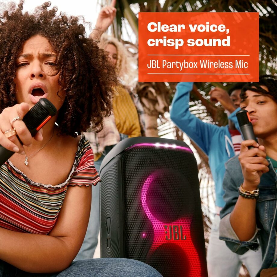 JBL PartyBox 2X Rechargeable Wireless Microphones - Compatible with All PartyBox Speakers